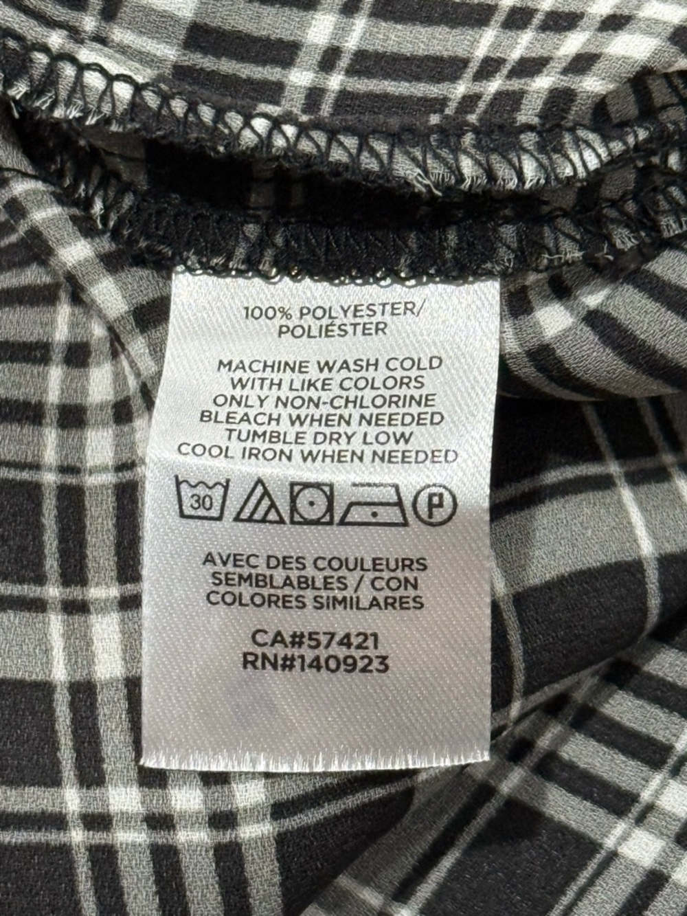 LOFT Plaid Sleeveless Blouse Mock Neck Zip Back Career Chic Preppy Chiffon Large - Picture 12 of 12